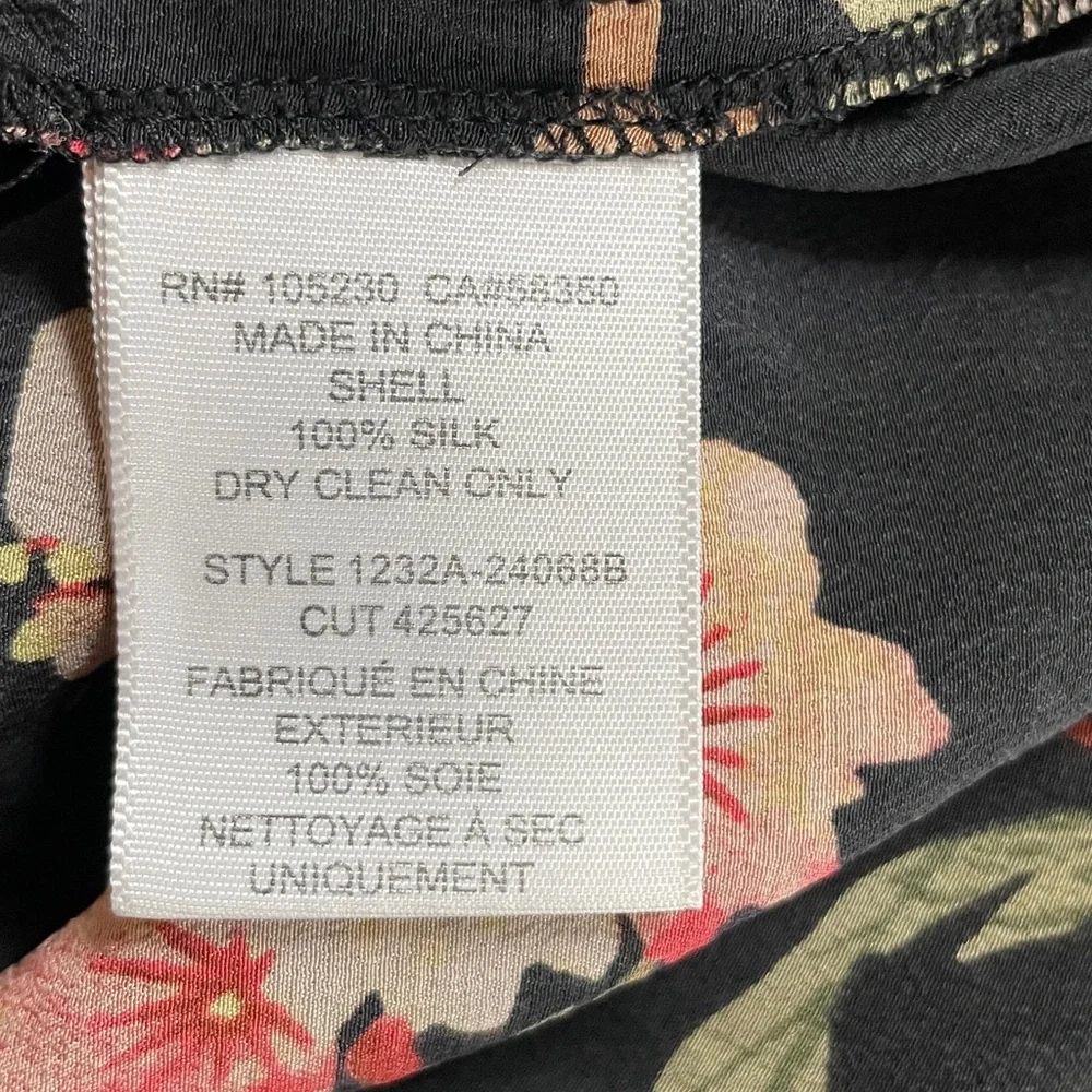 Joie Size Small Black Floral Print Blouse - Picture 7 of 7
